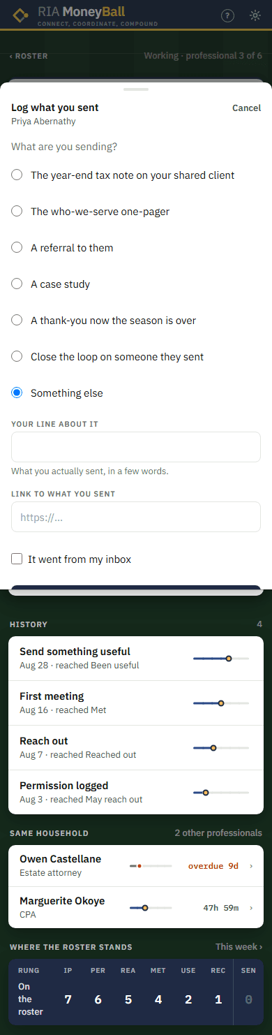 The logging sheet: type, name, permission